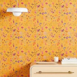Anthropologie York Wallcovering Layne Emille Wallpaper Ochre Yellow (3 rolls)